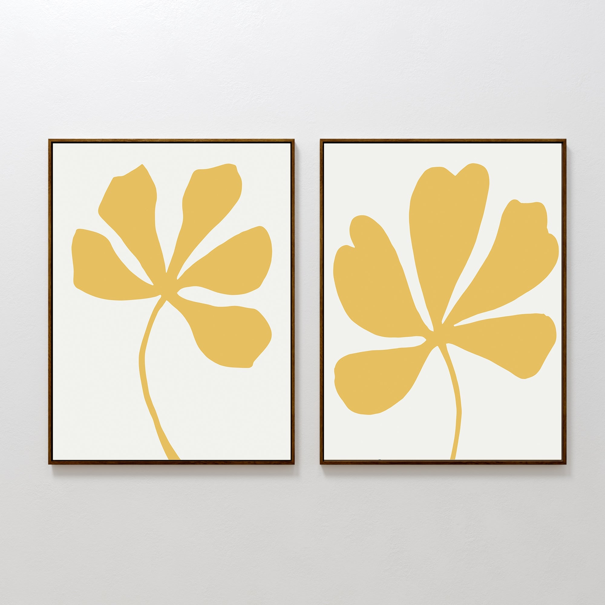 Whispers in Gold – Set of 2 Canvas Prints set of 2 – neutral-toned botanical canvas wall art by Aspire Prints