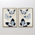 Whisper of Midnight Wings – Set of 2 Canvas Prints set of 2 – blue botanical canvas wall art by Aspire Prints