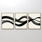 Whispered Strokes Triptych – Set of 3 Canvas Prints set of 3 – black and white abstract canvas wall art by Aspire Prints