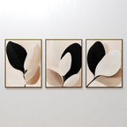 Whispers in Ivory & Ink – Set of 3 Canvas Prints set of 3 – black botanical canvas wall art by Aspire Prints