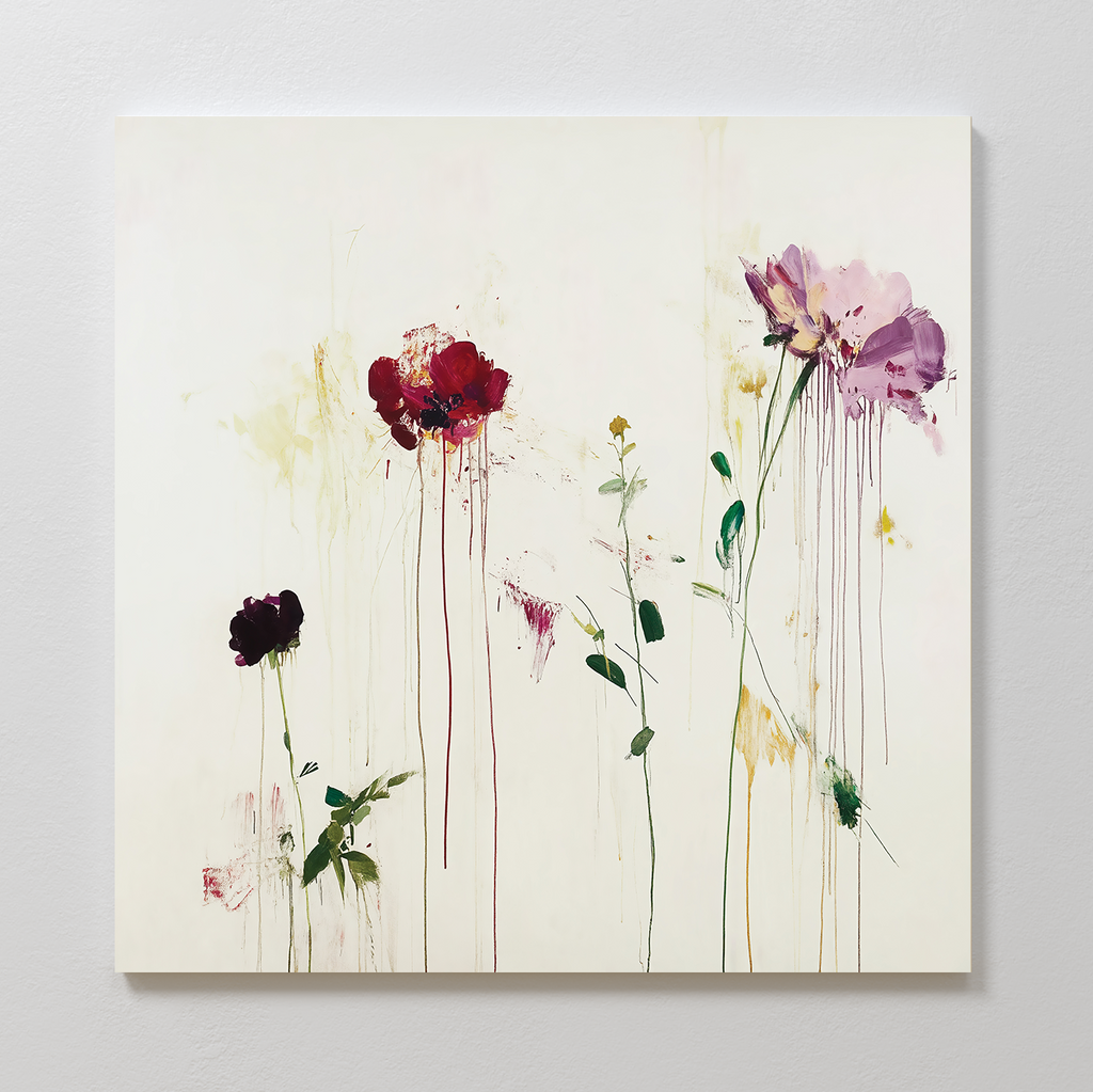 Wildbloom Whispers – blush pink botanical canvas wall art print by Aspire Prints