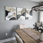 Whispers in Verdant Calm – Set of 3 Canvas Prints set of 3 – green abstract canvas wall art by Aspire Prints