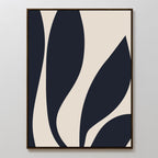 Midnight Foliage Whisper – blue botanical canvas wall art print by Aspire Prints