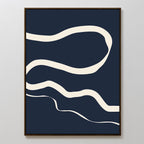 Whispers in Indigo – blue abstract canvas wall art print by Aspire Prints
