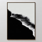 Midnight Tide Whispers – black coastal canvas wall art print by Aspire Prints