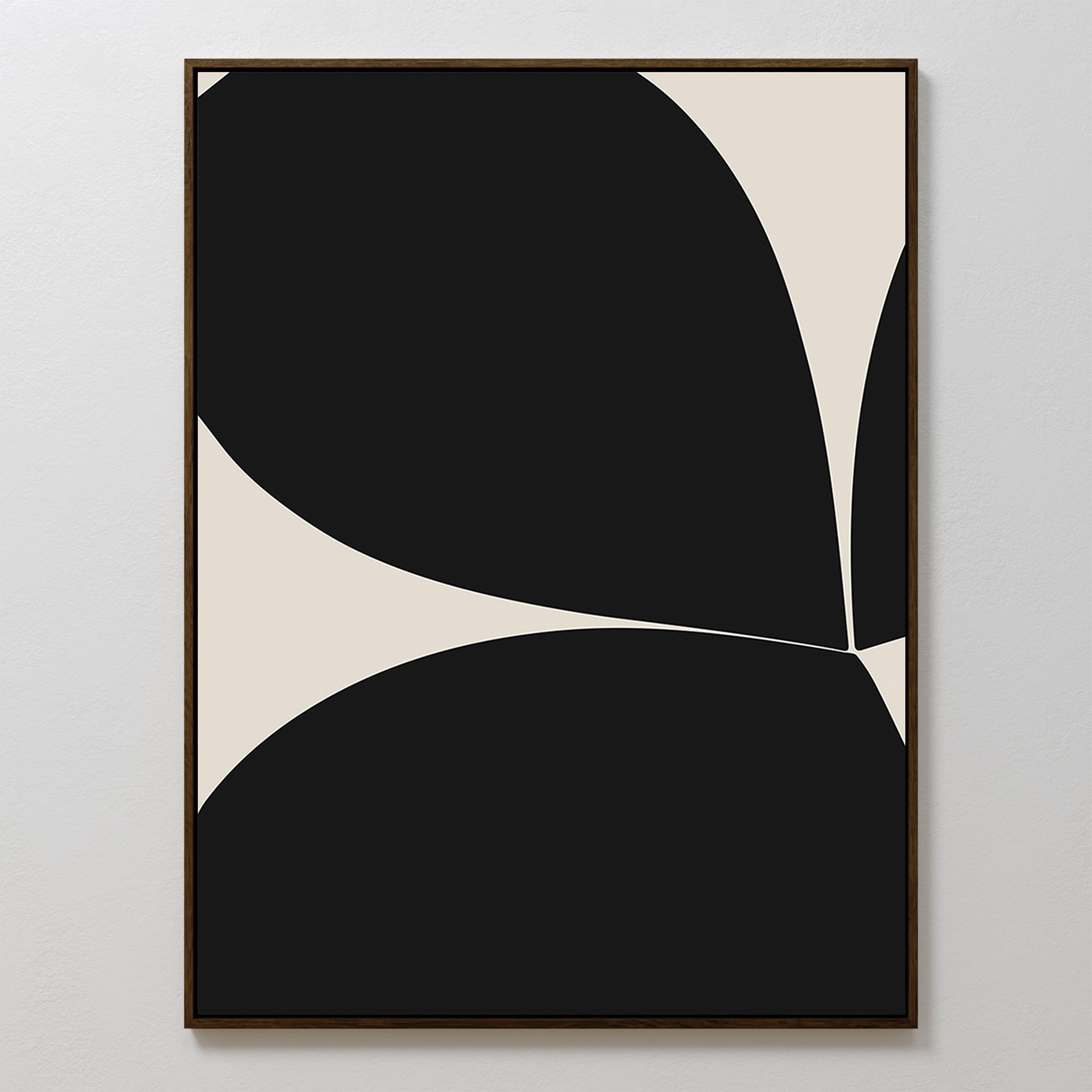 Shadow Fern Whisper – black botanical canvas wall art print by Aspire Prints
