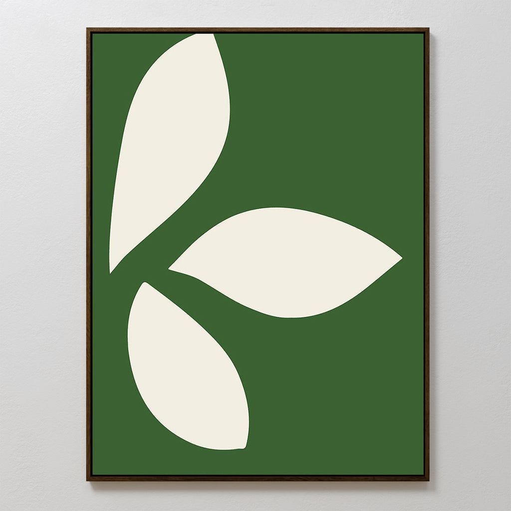 Whispering Fronds in Emerald Hush – green botanical canvas wall art print by Aspire Prints
