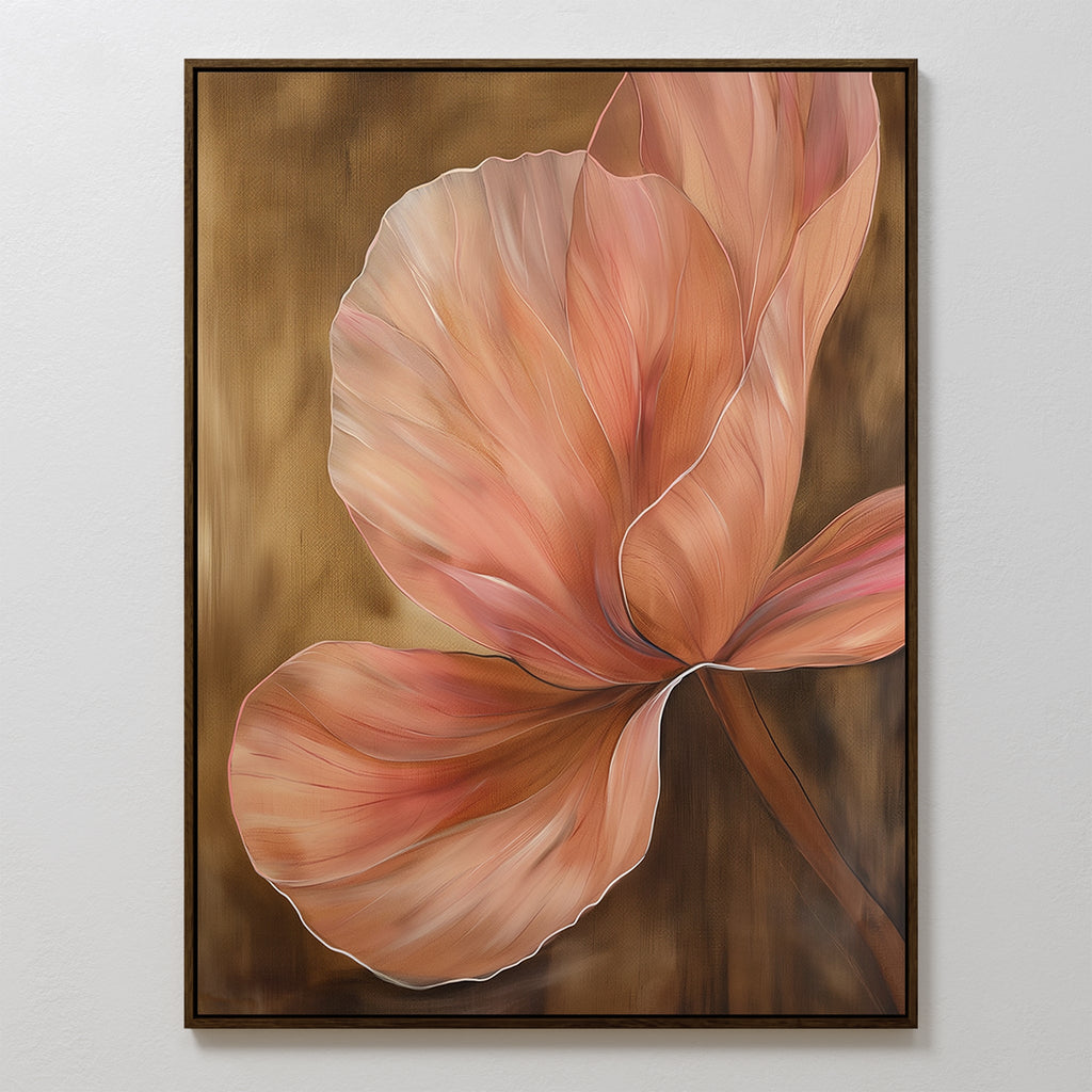 Whispered Bloom in Blush – blush pink botanical canvas wall art print by Aspire Prints