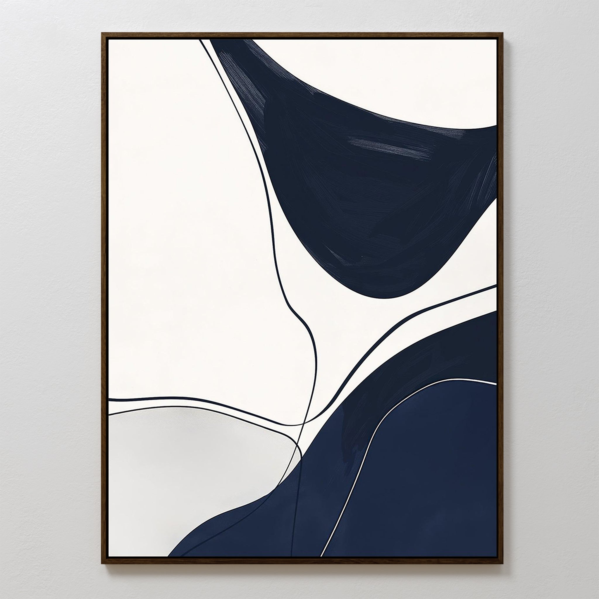 Midnight Currents – blue abstract canvas wall art print by Aspire Prints