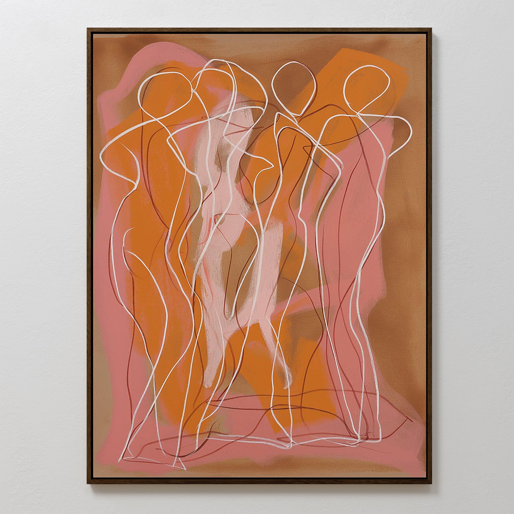 Amber Reverie – blush pink abstract canvas wall art print by Aspire Prints