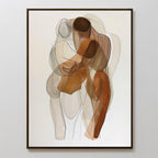 Tender Hold – earthy brown abstract canvas wall art print by Aspire Prints