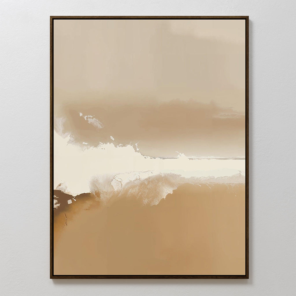 Whispers of the Open Plain – beige and white abstract canvas wall art print by Aspire Prints