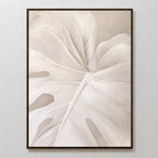 Whispering Fronds – beige and white botanical canvas wall art print by Aspire Prints