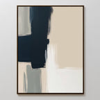 Monochrome Whisper – blue abstract canvas wall art print by Aspire Prints