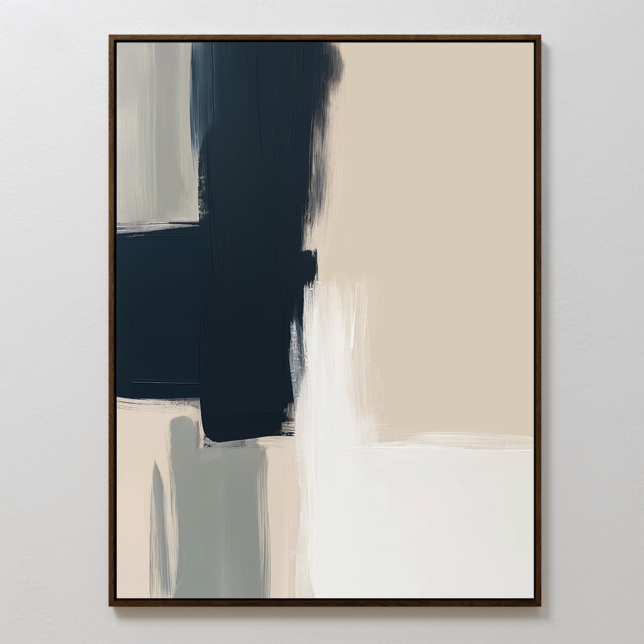 Monochrome Whisper – blue abstract canvas wall art print by Aspire Prints