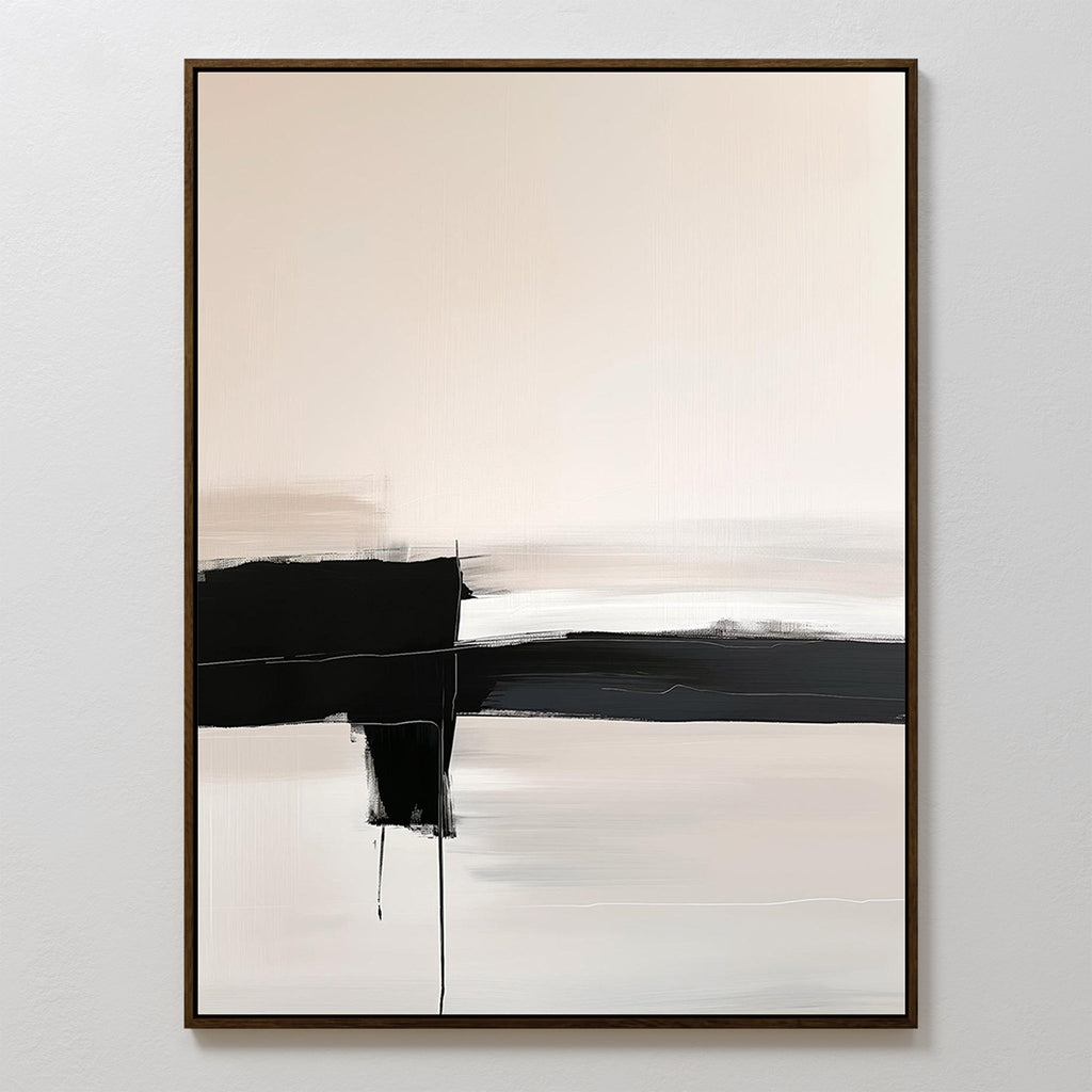 Whispers in Greyscale – black and white abstract canvas wall art print by Aspire Prints