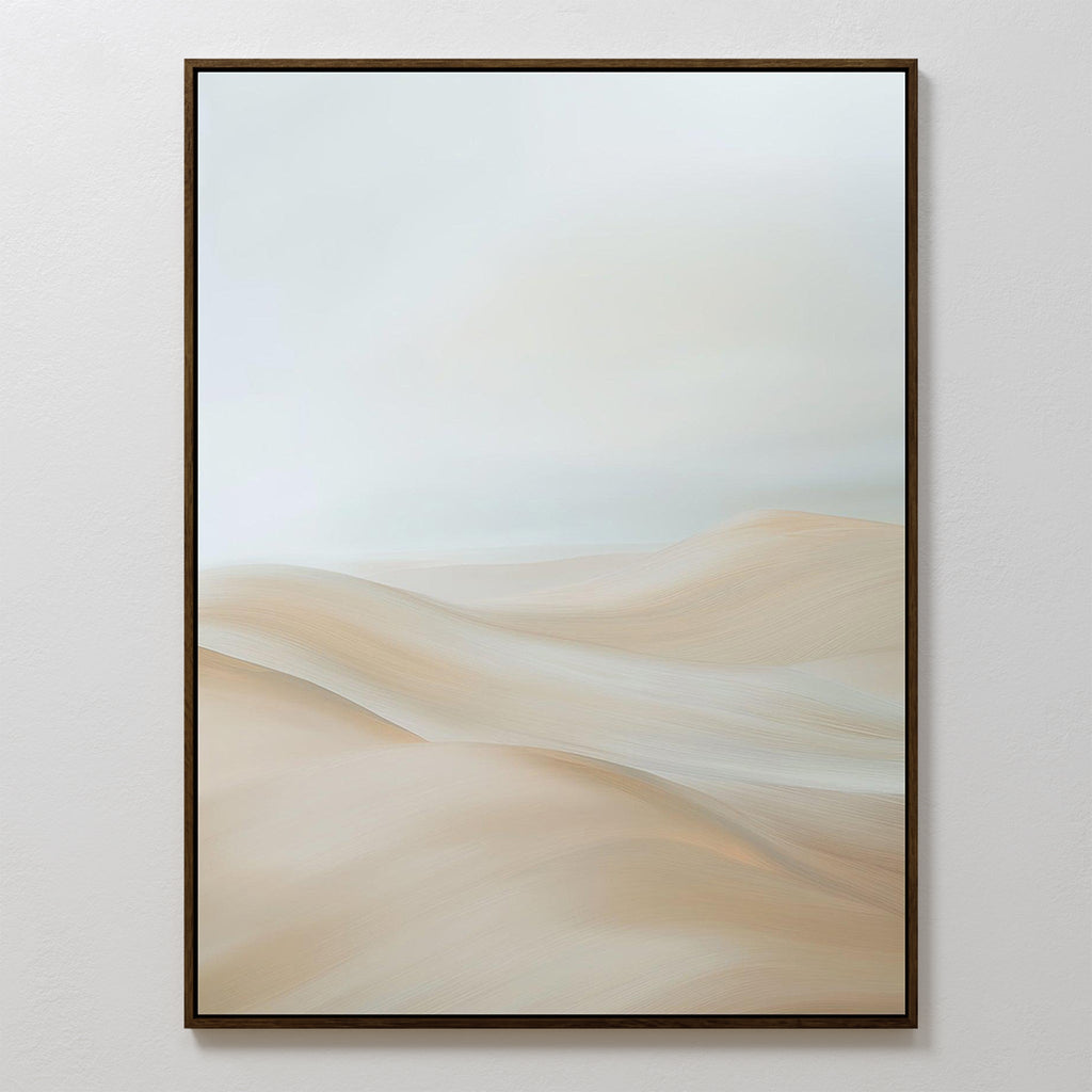 Whispering Summit – beige and white landscape canvas wall art print by Aspire Prints