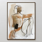 Whispered Stillness – earthy brown abstract canvas wall art print by Aspire Prints