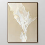 Whisper of Embers – beige and white abstract canvas wall art print by Aspire Prints