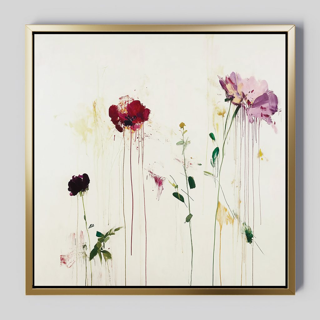 Wildbloom Whispers – blush pink botanical canvas wall art print by Aspire Prints