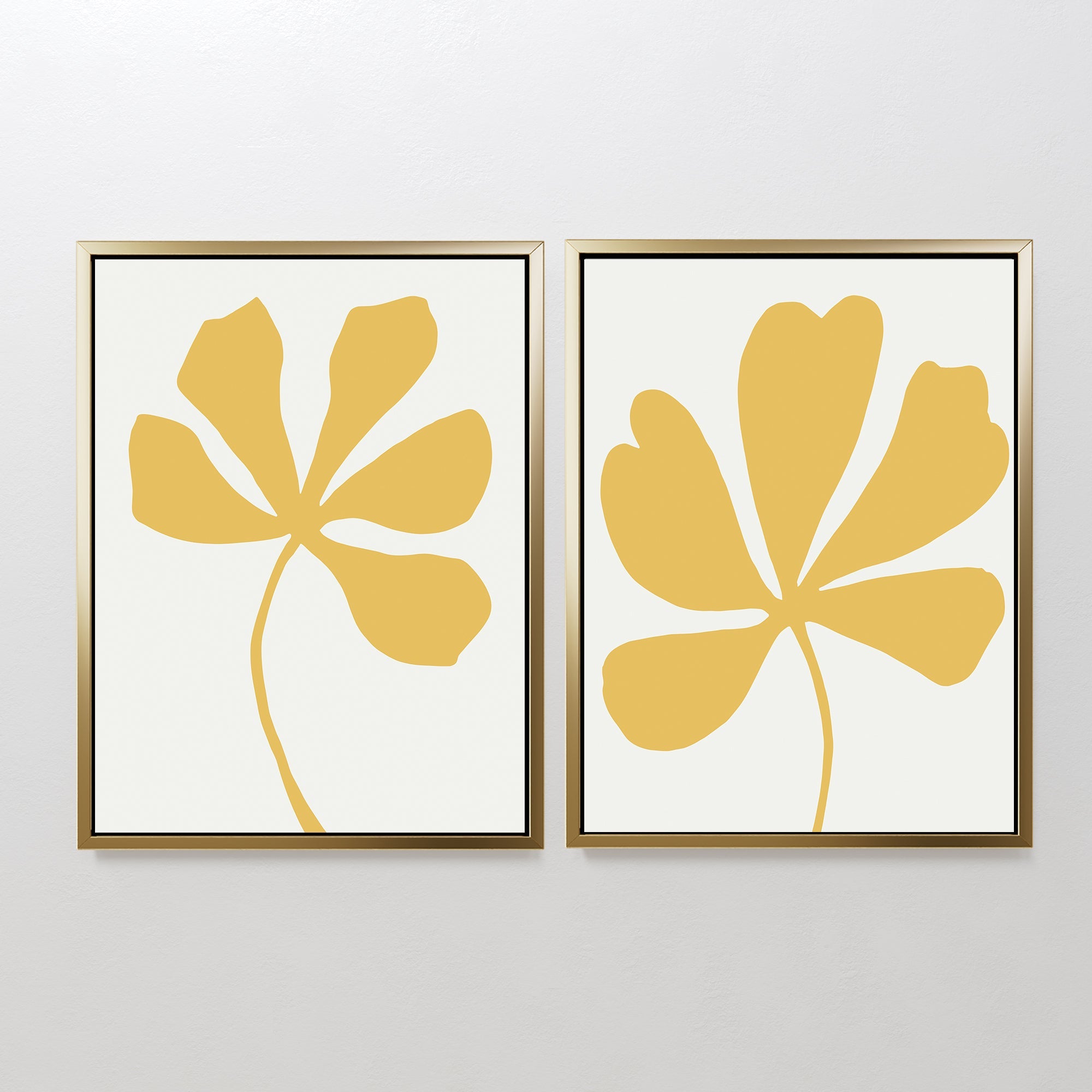 Whispers in Gold – Set of 2 Canvas Prints set of 2 – neutral-toned botanical canvas wall art by Aspire Prints