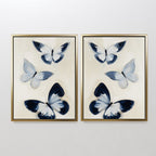 Whisper of Midnight Wings – Set of 2 Canvas Prints set of 2 – blue botanical canvas wall art by Aspire Prints