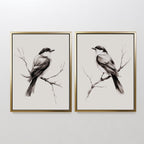 Whispers on Bare Branches – Set of 2 Canvas Prints set of 2 – neutral-toned vintage canvas wall art by Aspire Prints