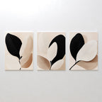 Whispers in Ivory & Ink – Set of 3 Canvas Prints set of 3 – black botanical canvas wall art by Aspire Prints