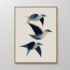 Abstract Birds in Motion Canvas Art