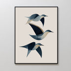 Abstract Birds in Motion Canvas Art