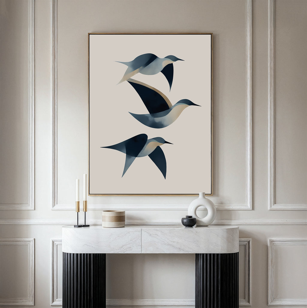 Abstract Birds in Motion Canvas Art