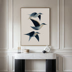 Abstract Birds in Motion Canvas Art