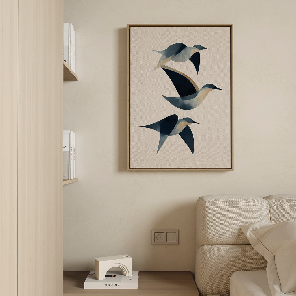 Abstract Birds in Motion Canvas Art