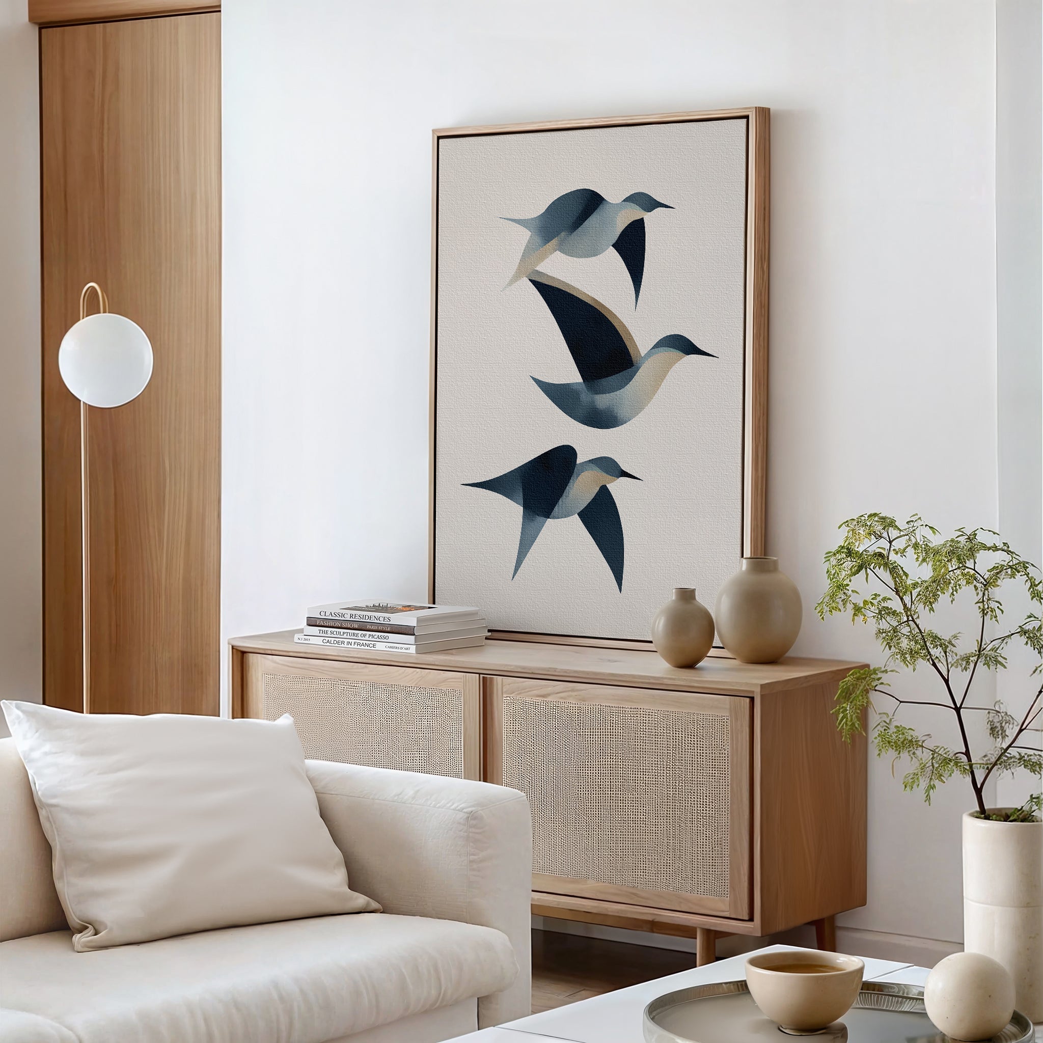 Abstract Birds in Motion Canvas Art