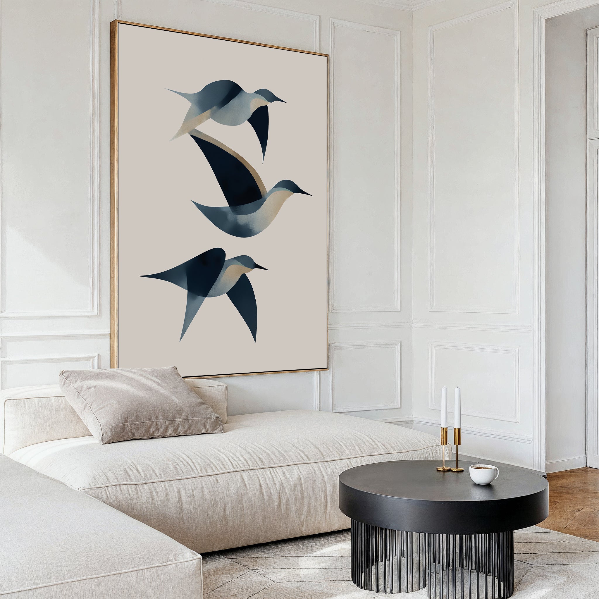 Abstract Birds in Motion Canvas Art