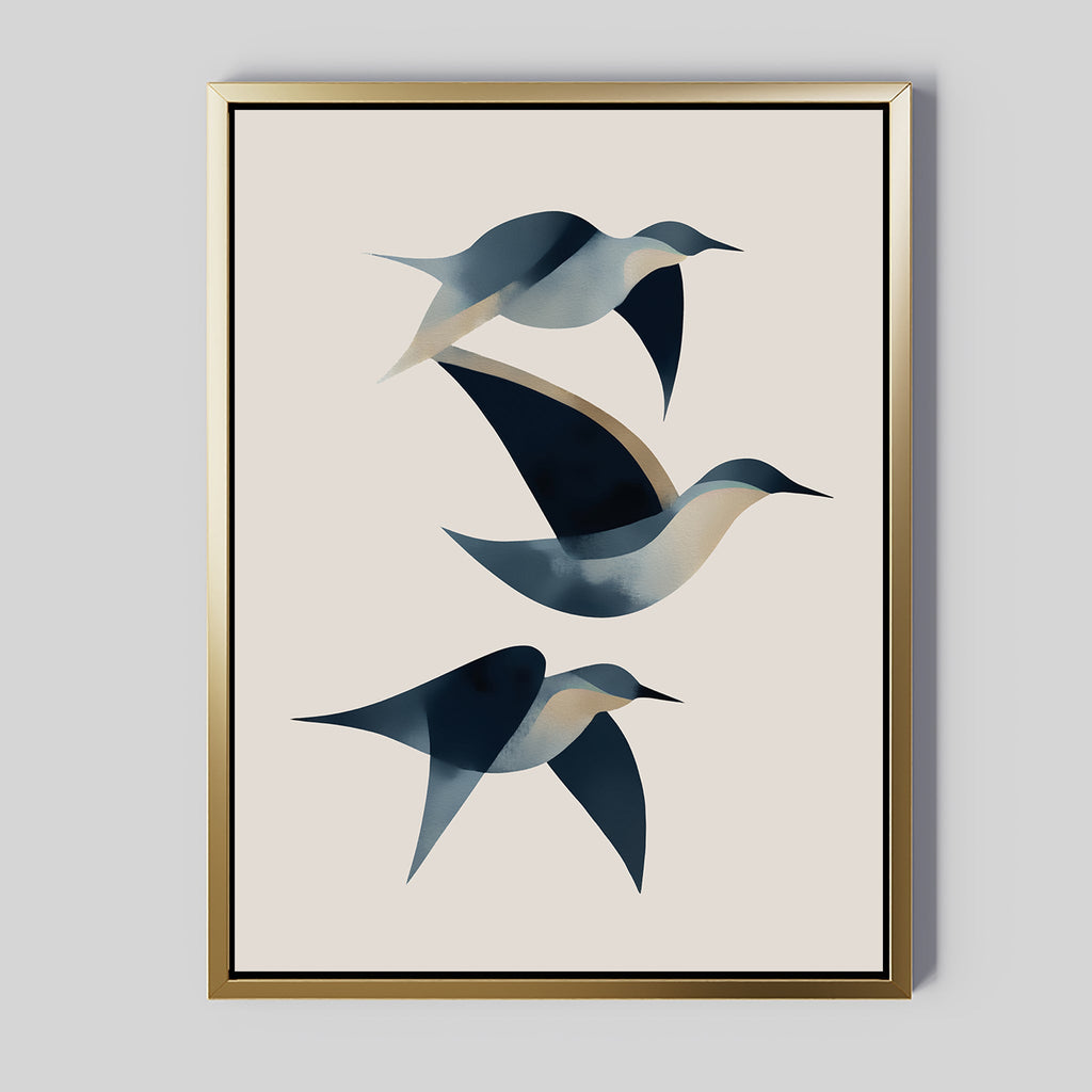 Abstract Birds in Motion Canvas Art