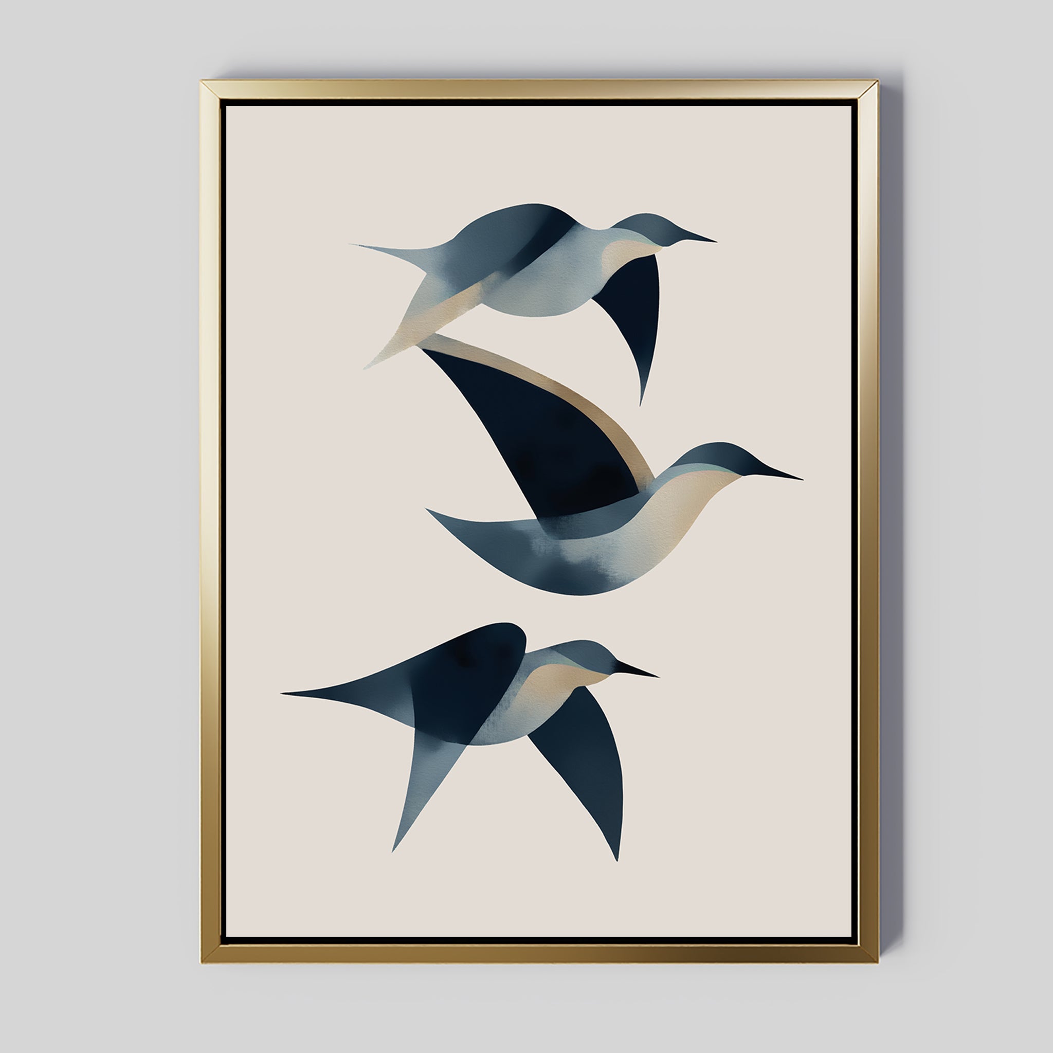 Abstract Birds in Motion Canvas Art