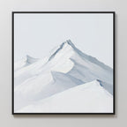 Whispers of the Summit – beige and white landscape canvas wall art print by Aspire Prints