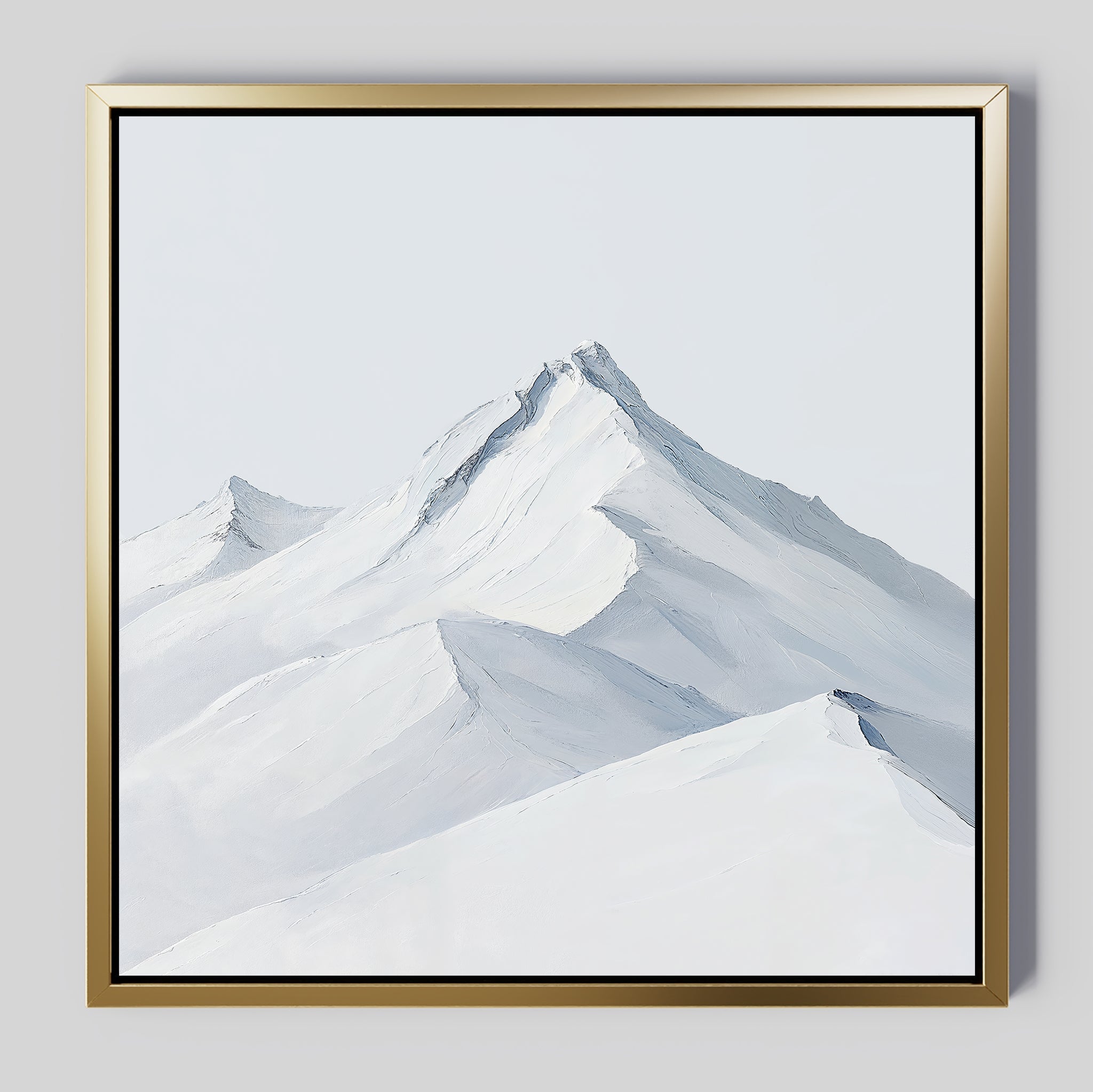 Whispers of the Summit – beige and white landscape canvas wall art print by Aspire Prints