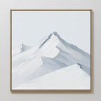 Whispers of the Summit – beige and white landscape canvas wall art print by Aspire Prints