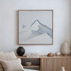 Whispers of the Summit – beige and white landscape canvas wall art print by Aspire Prints