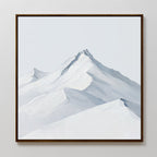 Whispers of the Summit – beige and white landscape canvas wall art print by Aspire Prints