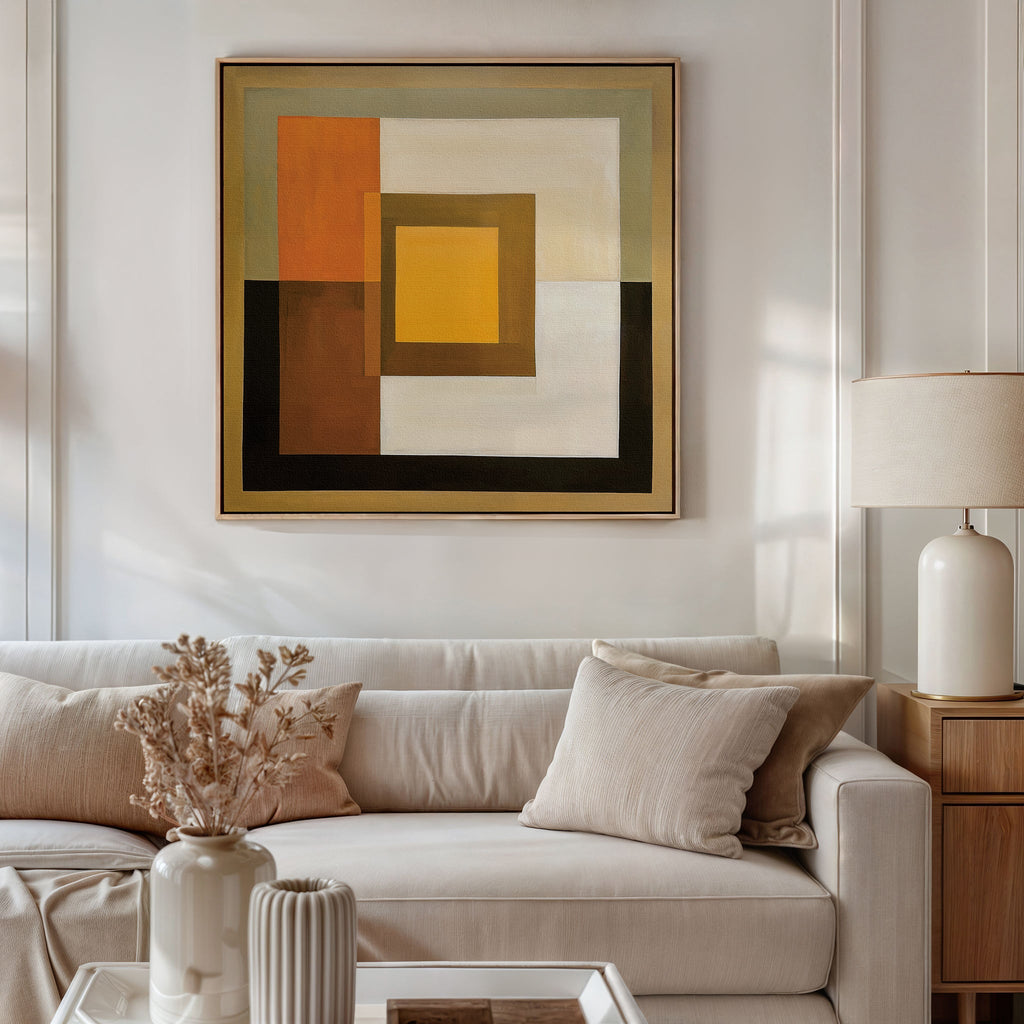 Ember Strata – green abstract canvas wall art print by Aspire Prints
