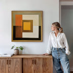 Ember Strata – green abstract canvas wall art print by Aspire Prints