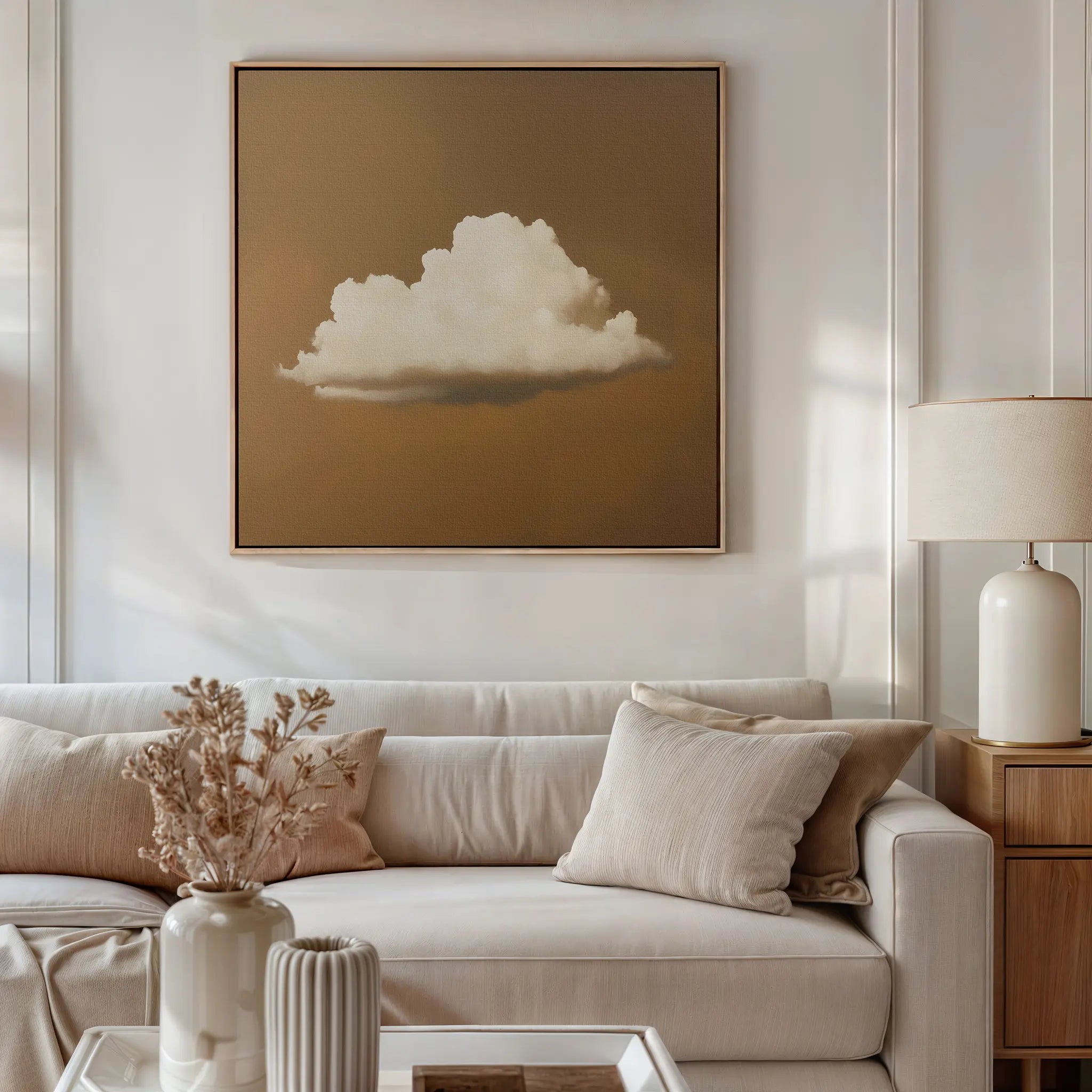 Whispers in Amber – earthy brown cloud canvas wall art print by Aspire Prints