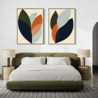 Ember & Olive Whispers – Set of 2 Canvas Prints set of 2 – multicolour botanical canvas wall art by Aspire Prints