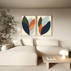 Ember & Olive Whispers – Set of 2 Canvas Prints set of 2 – multicolour botanical canvas wall art by Aspire Prints