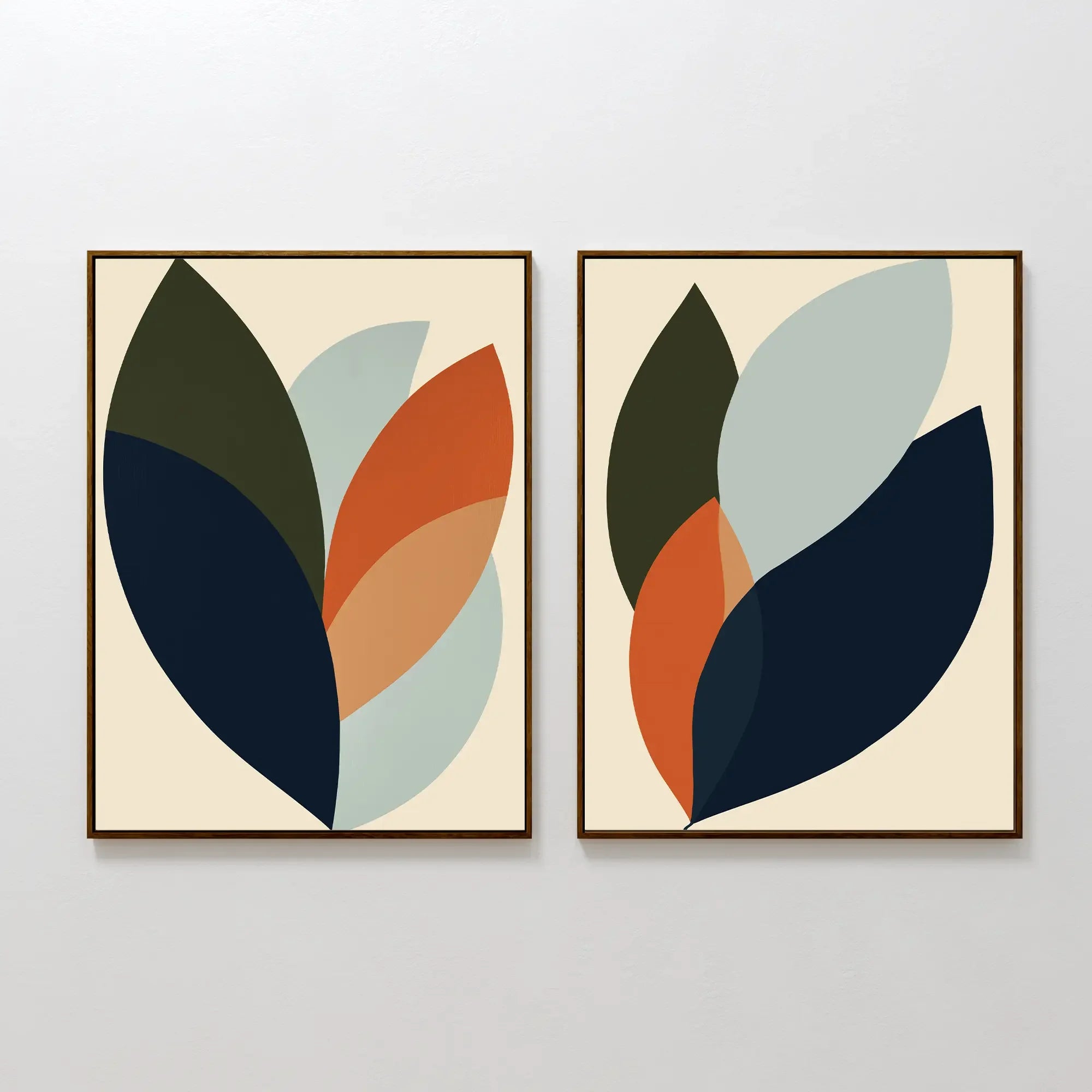 Ember & Olive Whispers – Set of 2 Canvas Prints set of 2 – multicolour botanical canvas wall art by Aspire Prints