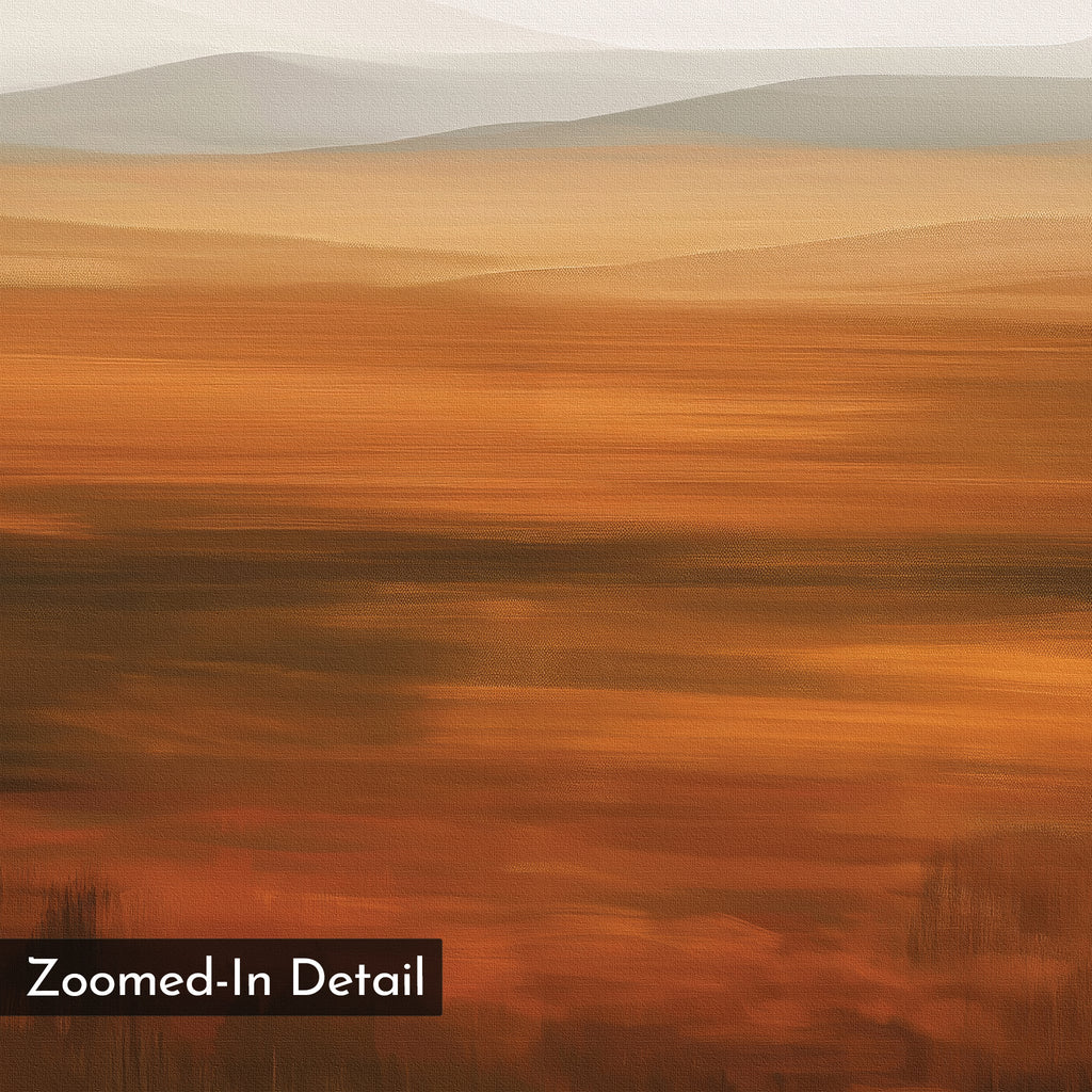Amber Fields at Twilight – neutral-toned landscape canvas wall art print by Aspire Prints