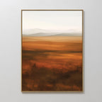 Amber Fields at Twilight – neutral-toned landscape canvas wall art print by Aspire Prints